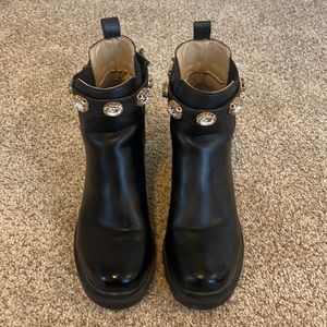 Black Steve Madden jeweled boots